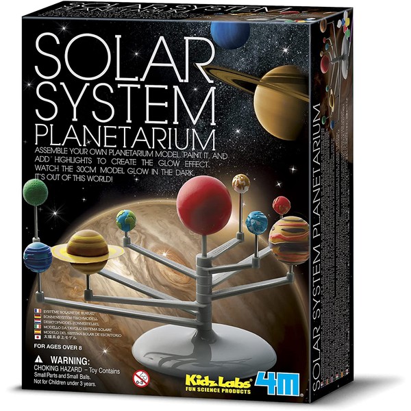 4M Toysmith, Solar System Planetarium, DIY Glow In The Dark Astronomy Planet Model Stem Toys, For Boys & Girls Ages 8+