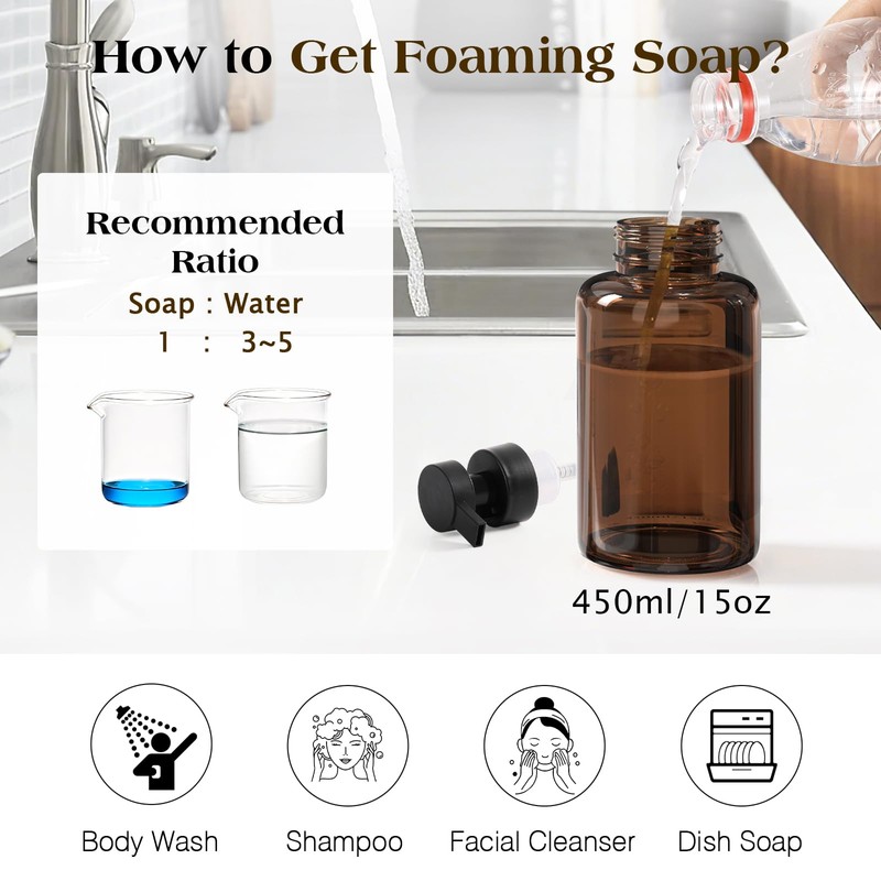 Luxspire Foaming Soap Dispenser, Non-Slip Hand Soap Dispenser with Fast