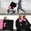 Pink Black Bow Polka Dot Car Seat Canopy Cover, Universal