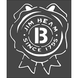 Unbranded 1- 5x6 inch Stencil, (PI-12) Jim Beam Ribbon (6mil)*