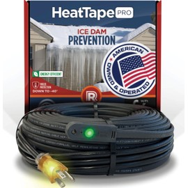 RADIANT SOLUTIONS HeatTapePro - Intelligent Commercial Grade Self-Regulating Heat Cable with GlowCap™ - 10 YR warranty - Ice Dam & Pipe Freeze Protection - 6 ft cable + 10 Ft Cord, 120V, 6 watts/Ft