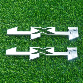 Right & Left Truck Bed Badge 3D Emblems Nameplate Replacement for 2019-2023 23400419 4X4 2Pc (Chrome)