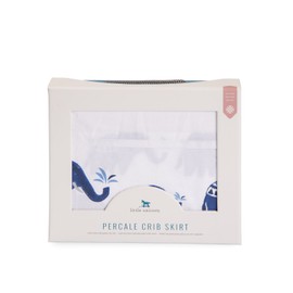 Little Unicorn Percale Crib Skirt – 52” x 28” x 12” – 100% Cotton Percale - Machine Washable – Lightweight – Playful Designs – 4 Sided Double Layered Panel - for Boys & Girls (Indie Elephant)