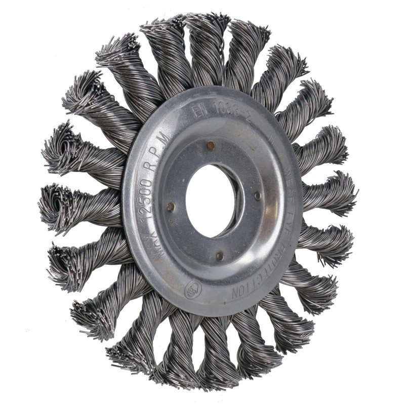 Flat Twist Knot Wire Wheel Brush 115mm 22.2 Bore Deburring