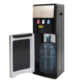 Bottom Loading Water Cooler Water Dispenser- 3 Temperature Settings, Hot, Cold & Room Water, Detachable Water Collection Box, Standing Water Dispenser, Hot and Cold Water Dispenser (Champaign Gold)