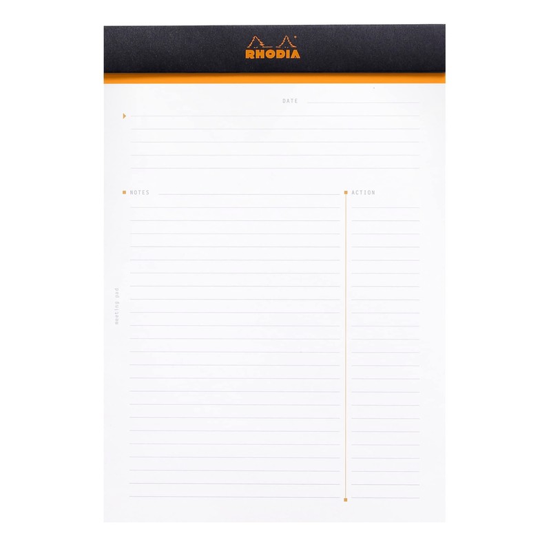RHODIA 164009C - Stapled Notepad Meeting N°16 Black - A5