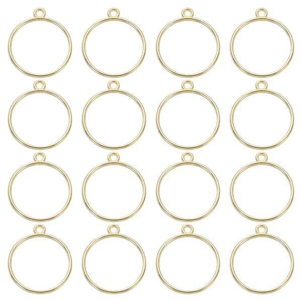uxcell 32 Pcs Open Bezel, Round Resin Bezels Pendants Open