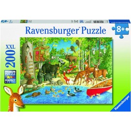 Ravensburger - Woodland Friends - 200 Piece Jigsaw Puzzle - Exciting Imagery of Quaint Animals Swimming and Romping in The Forest - Premium Quality - Ideal Gift - Screen-Free Fun - Children Ages 8+