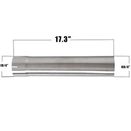 4 Inch Exhaust Pipe, T304 Stainless Steel (SS Tubo), Flared Slotted, Polished Finish, Tailpipe 17.3" L, 4" OD to ID Adapter, Straight Tubing,Universal