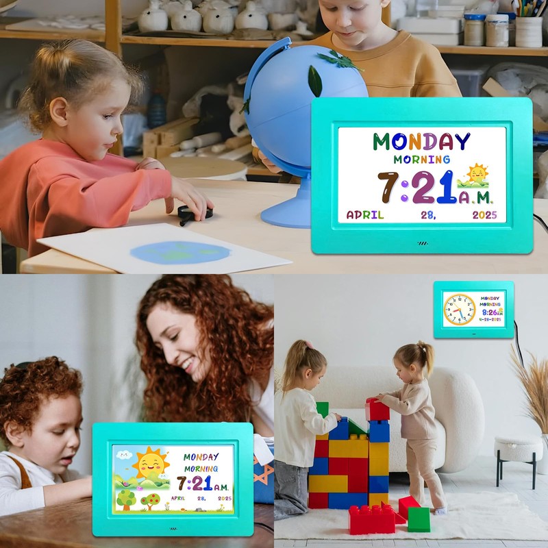 SSYA Digital Calendar, Kids Digital Clock, 20 Alarms Custom Reminders,