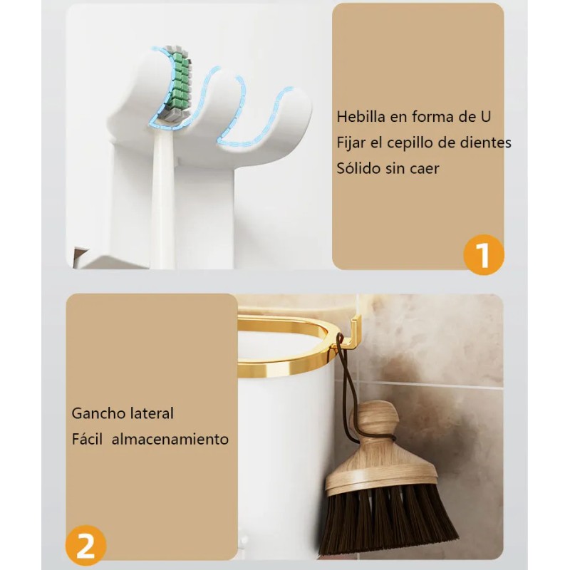 Porta Cepillos Dentales Con 3 Tazas Y Dispensador
