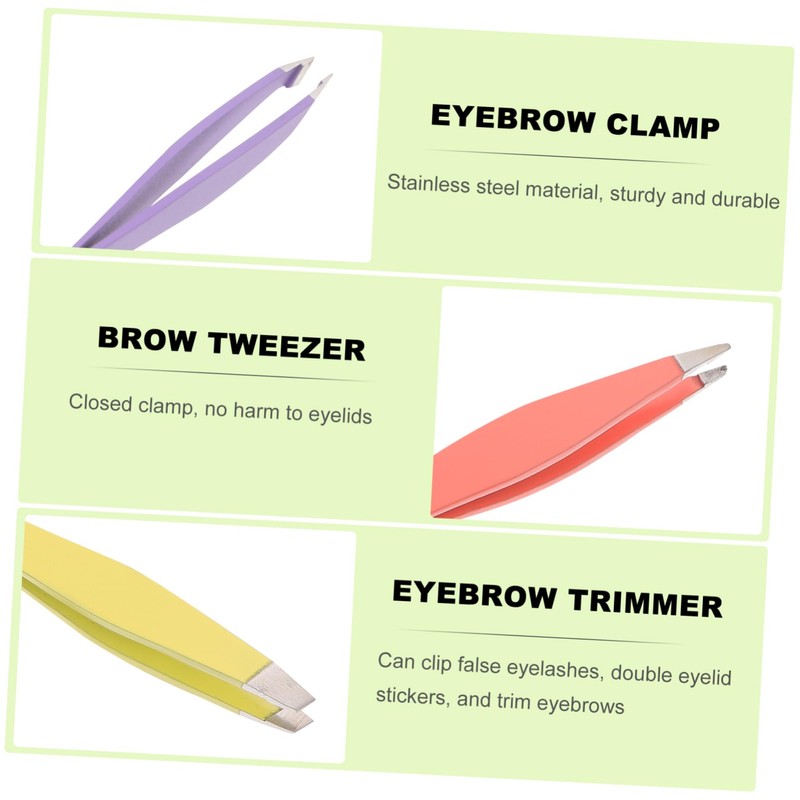 FOMIYES 4pcs Creative Eyebrow Clips Set Ergonomic Tweezers for Eyebrow