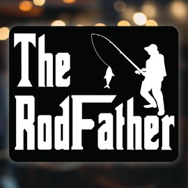 KCD Funny Fishing Fisherman Decal Stickers- for Car Truck Van Window Tackle Box Laptop- 5 Inches at Largest Point (The Rodfather), FFish1