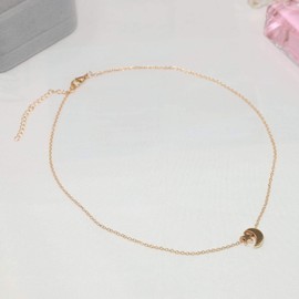 Yienate Fashion Star Moon Pendant Necklace Jewelry for Women Girls Metal Silver