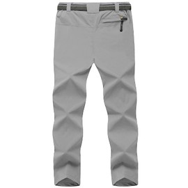 TBMPOY Men's Lightweight Hiking Pants Quick Dry Mountain Fishing Camping Travel Outdoor Pants Thin Light Gray XL