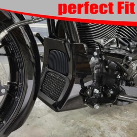 VPZMT 2017-2023 Chin Spoiler/Fairing Front Spoilers Radiator Chin Cover for Harley/Road King/Street Glide/Road Glide/Electra Glide Touring Models, Vivid Black, Replace# 57200269 (N)