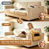 Bamboo Sofa Armrest Tray with Storage Pocket