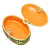 Hand Painted Flower Trinket Box Classic Realistic Detail Hinged Jewelry