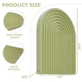 KOLURAFUL Wood Arch ServingTray for Multi-Purpose Coffee Table, Breakfast, Dinner Kitchen Living Room Bedroom Home Decor for All Occasions Pastel Pistachio Scoop