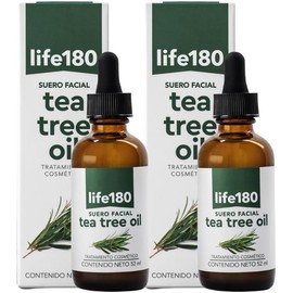 Life180, Tea Tree Suero Facial para control de grasa y acné, para todo tipo de piel, 2 frascos de 52 ml, 104 mililitro, 2