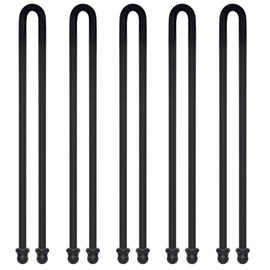 5Pcs 18-Inch Original Silicone Cable Tie, Steel-Core Silicone Twist Ties, Reusable Rubber Twist Tie, Cable Tie Straps for Organizing (Dia 5mm)