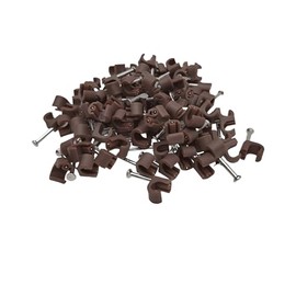 7-10mm Brown 100 Pack Nail Cable Clips