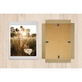 RAWWEST.BIS Frameless 13 x 18 cm Picture Holder Clip Frame Photo Frame Artificial Glass Plexi Good for Living Room, Dining Room, Kitchen, Photos Poster Many Sizes Rectangular with Clips Good
