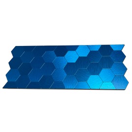 XUANINY Peel and Stick Metal Hexagon Tiles, Self Adhesive Decorative Waist Line Mosaic Tiles, Wall Panels for Kitchen Backsplash, Bathroom, Bedroom, Living Room (20 Brushed Blue)