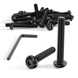 ORTAVA ORTAVA 20 Stck M4 x 25 Linsenkopfschrauben, Rundkopfschrauben ISO 7380, Flachkopfschrauben, Innensechskant Kohlenstoffstahl Vollgewinde mit Innensechskantschlsseln