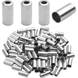 100PCS Bike Cable End Caps - Cable Crimps - Metal Brake Cable Tips - Bicycle Wire End Covers for Mountain and Road Bikes (Silver)