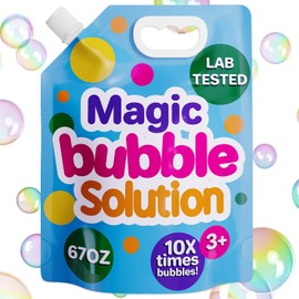 Klevly 67 oz Iridescent Bubble Solution Refill | Non-Toxic Quick & Easy Just Add Water to Make 67 oz Bubble Refill Solution | Bubbles for Kids | Bubbles Bulk | Bubble Machine Solution | Giant Bubbles