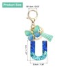sourcing map Initial Letter Keychains, Resin Cute Butterfly Tassel Pendant