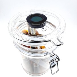 Fess Products Acrylic Humidor Cigar Case with Digital Hygrometer and Humidifier for Humidity Control Lined with Spanish Cedar Interior Lining on Bottom Holds 15-20 Cigars