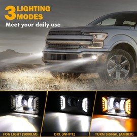 Auxbeam - Lámpara LED antiniebla mejorada para Ford F150 2015-2020, 50 W, 200 % más brillante con kit de montaje impermeable aprobado por DOT, color negro