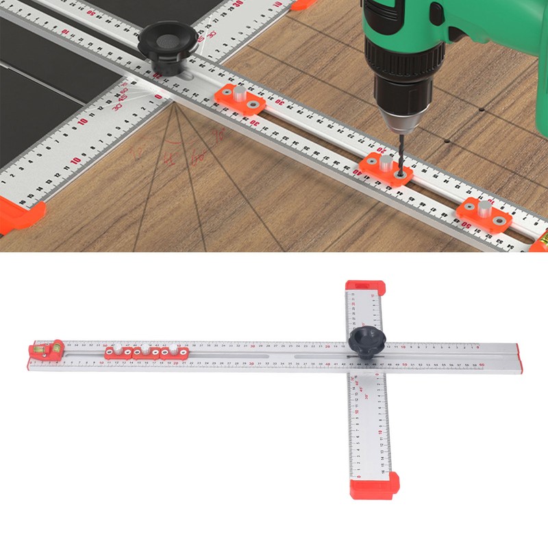 Woodworking Ruler Scribing Tool 2 In 1 Multifunctional Aluminum Alloy