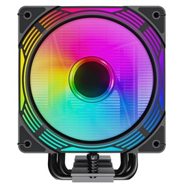 GameMax Ice Force CPU Cooler 200W TDP 4 x 6mm Copper Heatpipes & Aluminium Heat Sink CPU Air Cooler, FN12A-C8I 120mm PWM ARGB Cooling Fan For Intel LGA1700 / 115X / 1200 & AMD AM4 / AM5 | Black