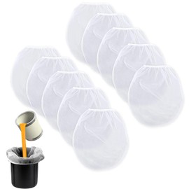 10 Pcs 1 Gallon Paint Strainer Bags,White Fine Mesh With Elastic Top Opening for Paint, Liquid Filtering and Home Brewing Paint Gardening