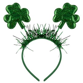 AKH® St. Patrick's Day Lucky Clover Headband | One Size | Festive Clover Hair Accessories for Women, Men & Kids | Green Irish Party Headband for St. Paddy's Day Celebrations & Costumes