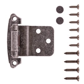 Hickory Hardware P243-VP Variable Overlay 3/8 Inch Inset - Easy Installation - Traditional Cabinet with 170° Opening Self-Closing Surface Mount Face Frame Hinge - Vibra Pewter Finish 1 Set of Pair