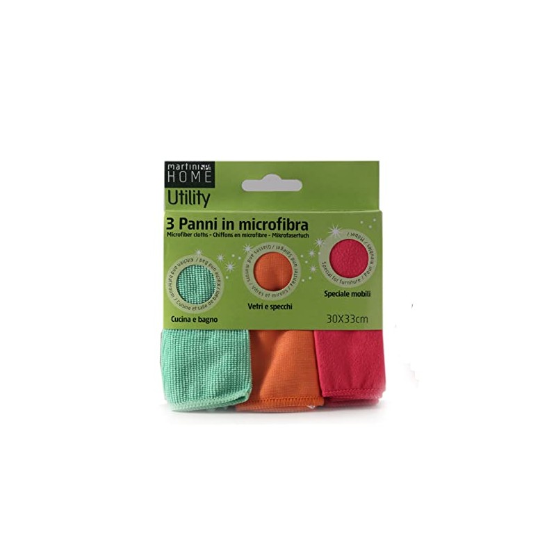 Martini SPA Utility Microfibre Cloth Set, Multi-Colour, Pack of 1