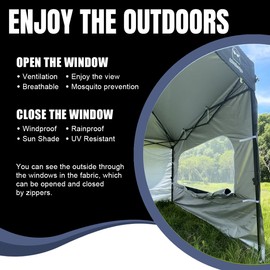 MordenApe Sunshade Sidewall with Mesh Window for 10x10 Pop Up Canopy - Straight Leg, Outdoor Instant Canopy Sidewalls, 1 Pack (10 x 10, Black with Silver Coating)