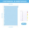 10 Part Folder Dividers A4, Coloured Multi Hole Card Folder