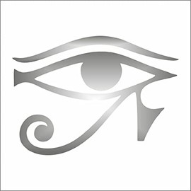 AMA SHOP Prespaced Wall Sticker Ra Horo eye of Horus silver color | Car Stickers | Sticker for Helmet, Motorcycle, Camper | PVC Sticker for Wall Decal Mural