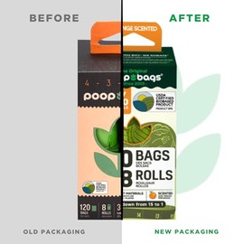 The Poopbags Bolsas biodegradables con esencia de naranja para desechos de perro.