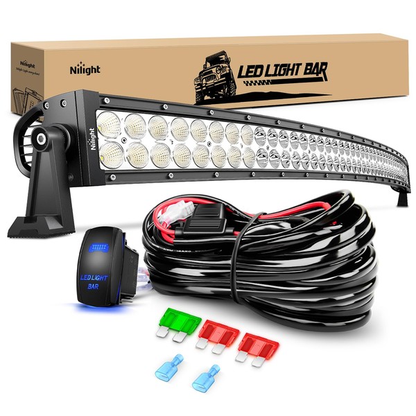 Nilight 52Inch 300W Curved Spot Flood Combo Led Light Bar