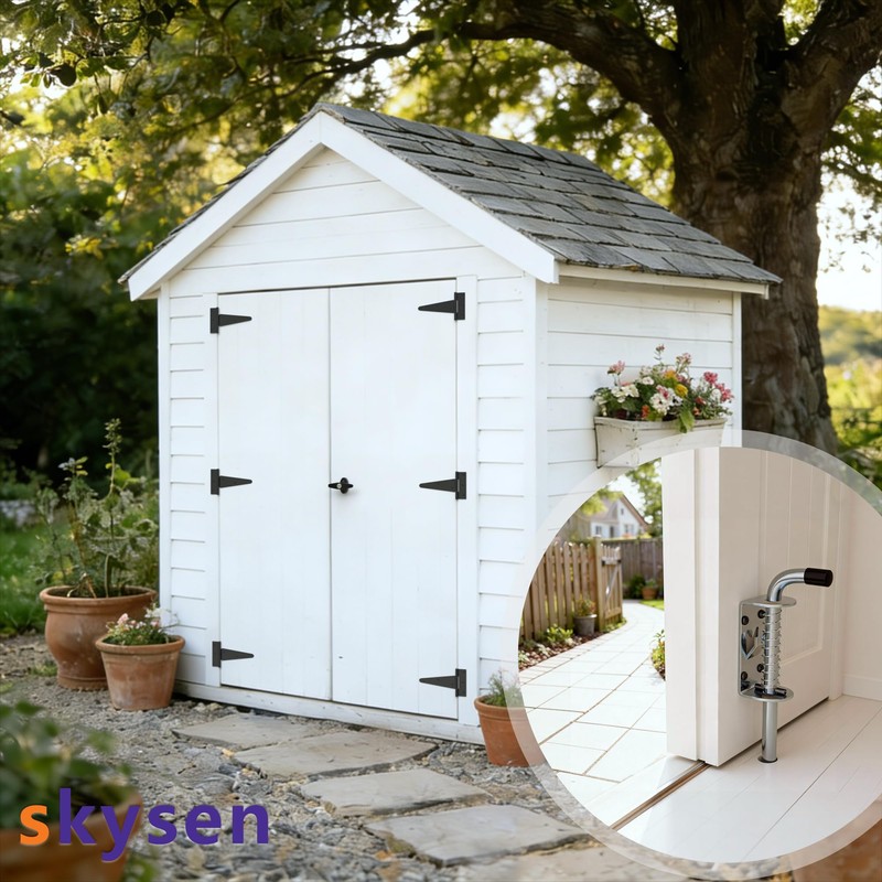SKYSEN Shed Door Hardware Kit, Complete Set with T-Handle Lock,