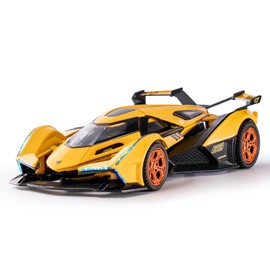 SASBSC - Coches de juguete para niños de más de 3 años, Lambo V12, juguete de coche de carreras con luz y sonido, modelo de metal fundido a troquel, para niños de 3 a 8 años, juguetes de regalo para