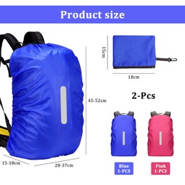 OMJMYY Pack of 2 Rain Cover for Backpacks 30-40L Rain Cover Backpack with Reflective Strips Waterproof Backpack Rain Cover with Storage Bag Rain Cover Backpack for Hiking Camping Travel