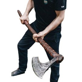 Forest Hunting |42”Two Handed Large Berserker Axe, Large Norse Axes,Scandinavian Style Viking Axe Double Headed ax, Real Battle ax, Wood Handle self Defense Weapons War Hatchet (Large Norse Axe)