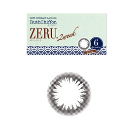 カラコン ルースシフォン 2week 度あり ナチュラル カラーコンタクト ZERU. 1箱6枚 ブラック(-0.50)
